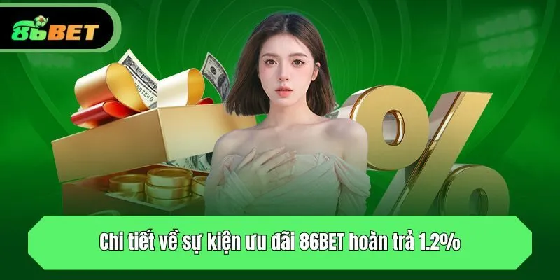 Chi tiết về sự kiện ưu đãi 86BET hoàn trả 1.2%